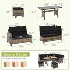 KROFEM 6-Piece Patio Furniture Set, Outdoor Sectional Sofa - Image 4