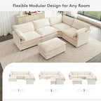 ROWHY 113'' Modular Sectional Cloud Couch, 5 Seater Corner Sofa Big Comfy - Image 4