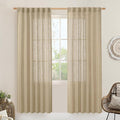 Linen Blended Curtains for Bedroom, Light Filtering Drapes 2 Panels | Faux by LAMIT