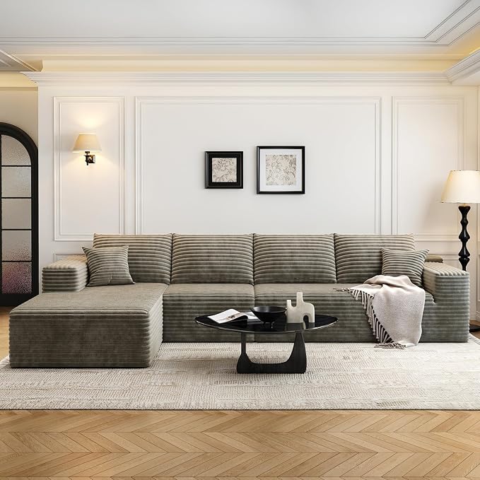 135.4" Cloud Modular Sectional Sofa Couch by Settab