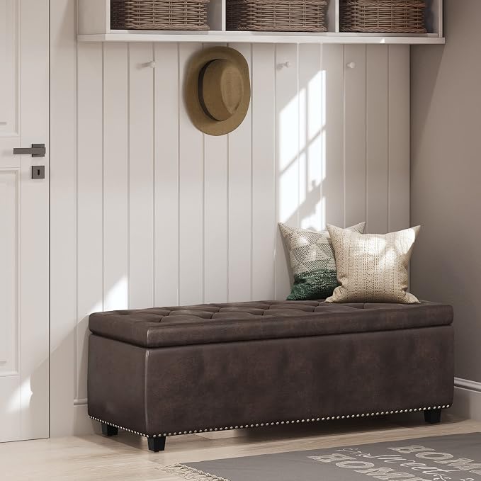 SIMPLIHOME Hamilton Storage Ottoman - Image 2