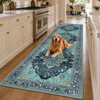 RELEANY Washable Area Rug, Runner 3'x10', Teal | Non-Slip, Water Repellent - Image 2