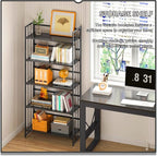 4NM No Assembly 5 Tiers Folding Bookshelf, 59.4" H Foldable Storage Shelves - Image 7