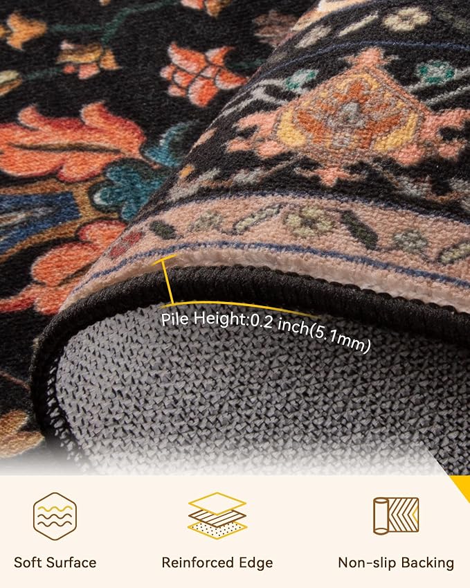 RELEANY Washable Area Rug, Runner 2'x5', Water Repellent, Pet Friendly - Image 5