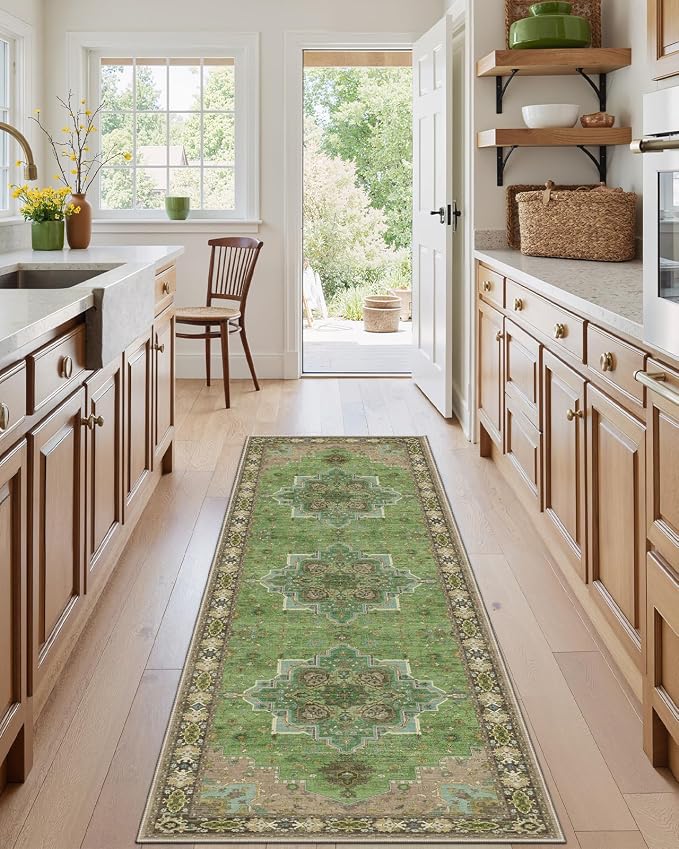AMADA HOMEFURNISHING 2x6 Runner Rug, Vintage Non-Slip & Low-Pile Kitchen Area - Image 2