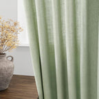 Mist Sage Linen Curtains 84 Inch Length 2 Panels Set - Image 4