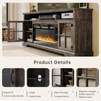 70" Farmhouse TV Stand with 36" Fireplace - Image 6
