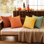 MIULEE Fall Decorative Throw Pillow Covers Yellow Rust Green 24x24 | Set of 4 - Image 3