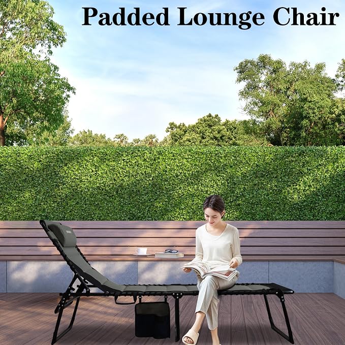 Outdoor Folding Lounge Chair Padded - Image 6