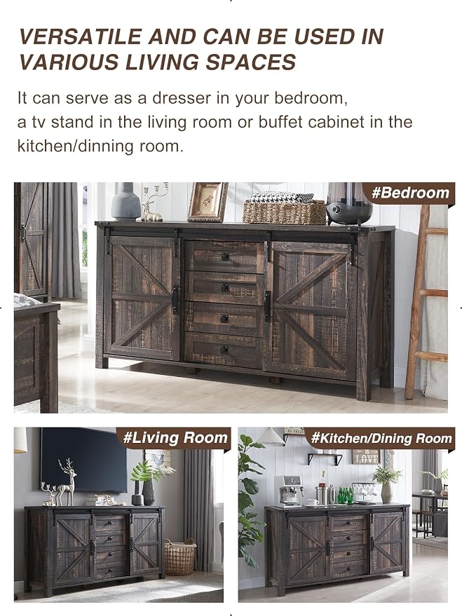 T4TREAM Farmhouse Sideboard Buffet Cabinet - Image 7
