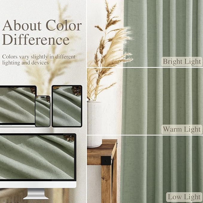 Desert Sage Linen 144 Inch Curtains - Image 3