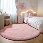 Light Pink Round Area Rugs 6ft for Bedroom Living Room, Fluffy Circle Rug for - Image 3