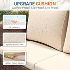Wisteria Lane 5 Piece Outdoor Patio Furniture Sets, Wicker Conversation Set - Image 4