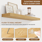 fuqing Floating Shelves for Wall, Wall Mounted Wood Floating Shelf - Image 5