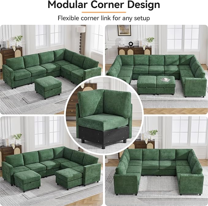 104'' V Shaped Modular Sofa, Sectional Couch - Image 6