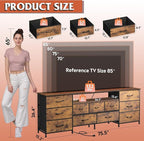 WLIVE 75.5" TV Stand for 65, 85 Inch TV, Dresser for Bedroom - Image 2