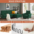 2PCS Sectional Sofa Set with Ottoman, Modern Linen 4 Seater Couch Set with Side - Image 4