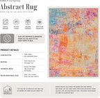 2x5 Washable Runner Rug：Modern Abstract Soft Carpet Galaxy Haze | - Image 3