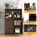 Foldable Desk Cabinet with Storage Drawers & Shelves - Image 7