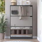 BORNOON Shoe Cabinet with 3-Flip Mirror Drawers, Freestanding Shoe Rack - Image 7