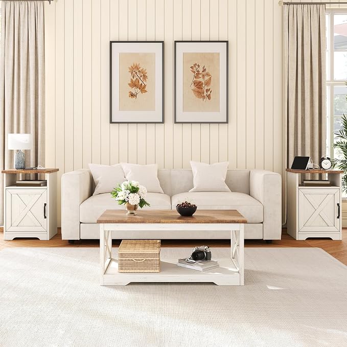 AMERLIFE 3-Piece Farmhouse Living Room Table Set - Image 6