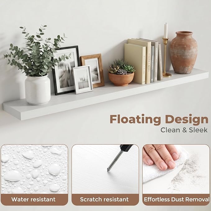 FLYJOE Floating Shelves for Wall, 72 Inch Floating Shelves Set of 2, Kitchen - Image 4