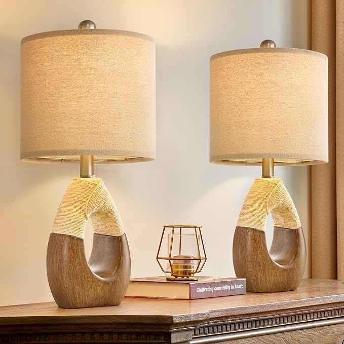 OYEARS Boho Table Lamps Bedroom Living Room Set 2, Suitable by OYEARS