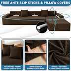 ZNSAYOTX Sectional Couch Covers, Stretch Jacquard Slipcovers - Image 2