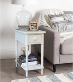 IC INTERNATIONAL CONCEPTS Solid Wood Narrow Side Table in White - Image 2