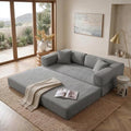 78" 4-in-1 Convertible Sofa Bed, Boneless Corduroy Sleeper Couch by Unknown