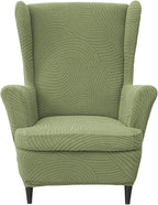 HAOYONG Wing Chair Slipcovers Printed Wingback Chair Covers 2 Pieces Wingback by HAOYONG