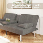 Flamaker Futon Sofa Bed Modern Folding Futon Set Convertible Recliner Lounge - Image 7