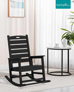 SERWALL Outdoor Rocking Chair Set of 4, Oversized HDPE Patio Rocking Chair - Image 2