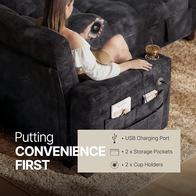 Marsail 110" Sectional Sleeper Sofa - Image 6