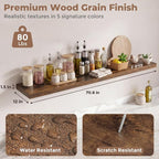 12 inch Deep Floating Shelves for Wall, 72 inch Wide Engineered Wood Wall - Image 2