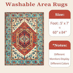 SERISSA 5x7 Washable Non Slip Boho Area Rug - Image 6