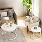 Garden 4 you Nesting Coffee Table, 23.6" Round Coffee Table Set of 2, Wooden - Image 4