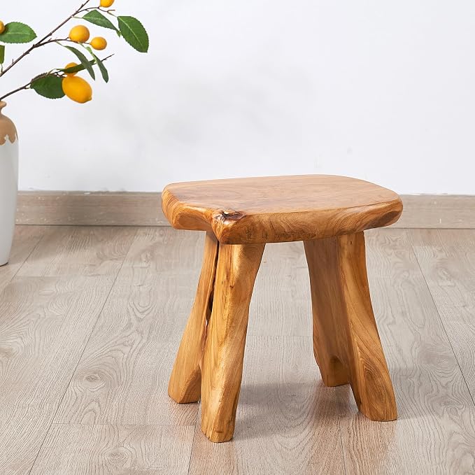 Natural Shape Stump Stool 12.5"x10"x12" Solid Wood Cedar Root End Table Rustic - Image 4