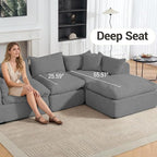 Modular Cloud Couch Sectional, Boneless Sofa - Image 5
