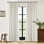 Pinch Pleated Linen Blackout 96 Inch Curtains by Twodrapes