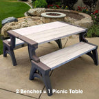 Convert-a-Bench 2-in-1 Outdoor Bench & Picnic Table - Image 7