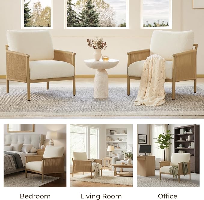 CHITA Accent Chairs Set of 2, Braid Modern Armchair - Image 3