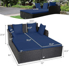 Tangkula Outdoor Rattan Daybed, Sunbed Wicker Furniture w/Spacious Seat - Image 4
