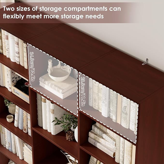 FACBOTALL Triple Wide Bookshelf, 6 Tier Large Bookshelf, Bookcase - Image 8