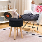 Wimarsbon Pouf Ottoman, 100% Cotton Knitted Boho Footstool, Round Footrest - Image 5