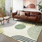 RoomTalks Mid Century Modern Washable Rug, Abstract Tropical Leaves Non Slip - Image 3
