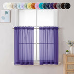 Chyhomenyc Sheer Curtains 36 inch Length 2 Panels, Light Filtering Voile Rod by Chyhomenyc