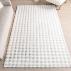 nuLOOM Jeni Off White Checkered Washable Area Rug, Oval 5' x 8' | Nuloom Jeni by nuLOOM