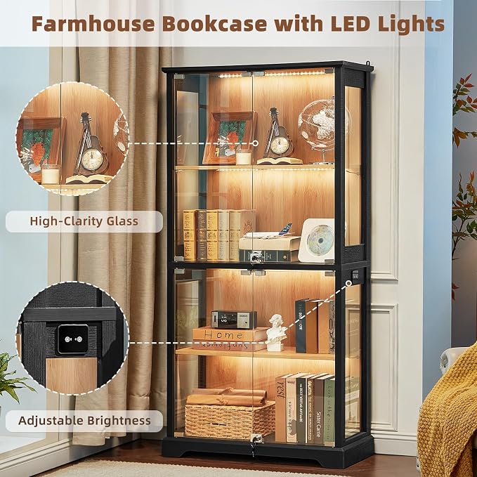 LELELINKY Farmhouse Display Cabinet - Image 3