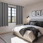 Blackout Curtains for Bedroom, 52 x 63 Inches Length, Light Grey | Thermal - Image 6